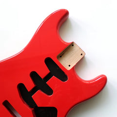 Cxxss Alder Wood Sonic blue SSS ST Electric Guitar Body Nitro Matte Finished for DIY Custom Guitars - Red