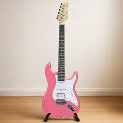 KST Stylish H-S-S Pickup Electric Guitar Kit with 5W AMP Bag Guitar Strap Strings rose red