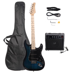 No logo ST Stylish Electric Guitar with Black Pickguard Dark Blue