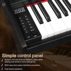 No logo 61 Key Piano Semi-Weighted Standard Keyboards Digital Piano with Furniture Stand，MIDI Bluetooth, Headphone，for Piano Lover Black color