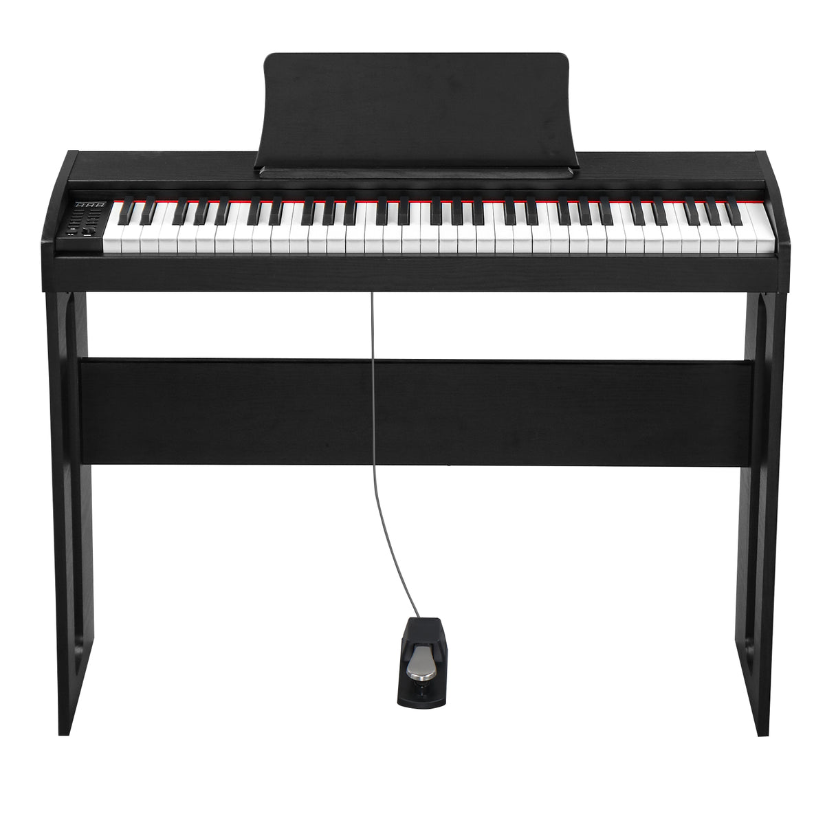 No logo 61 Key Piano Semi-Weighted Standard Keyboards Digital Piano with Furniture Stand，MIDI Bluetooth, Headphone，for Piano Lover Black color