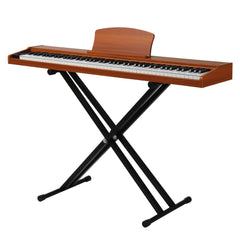 No logo 88 Key Full Size Semi-Weighted Standard Keyboards Wooden Digital Piano with Stand,MIDI Bluetooth,Triple Pedals,Headphone and other accessories, Walnut color