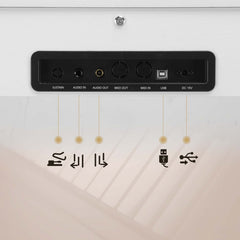 No logo 88 Key Standard Full Weighted Keyboards Digital Piano with Metal Stand, Power Adapter, Triple Pedals, Headphone，for All Experience Levels White
