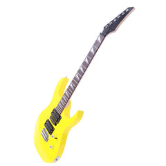No logo Novice Entry Level 170 Electric Guitar HSH Pickup   Bag   Strap   Paddle   Rocker   Cable   Wrench Tool Yellow