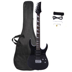 No logo Novice Entry Level 170 Electric Guitar HSH Pickup   Bag   Strap   Paddle   Rocker   Cable   Wrench Tool Black