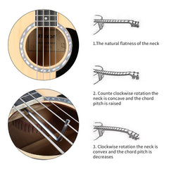 No logo 4 String Acoustic Bass Guitar, Full Size Bass Guitar Kit with Portable Guitar Bag, Premium Cable, Wrench, Strap, Plectrum (Natural)