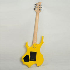 Novice Flame Shaped Electric Guitar HSH Pickup   Bag   Strap   Paddle   Rocker   Cable   Wrench Tool Yellow