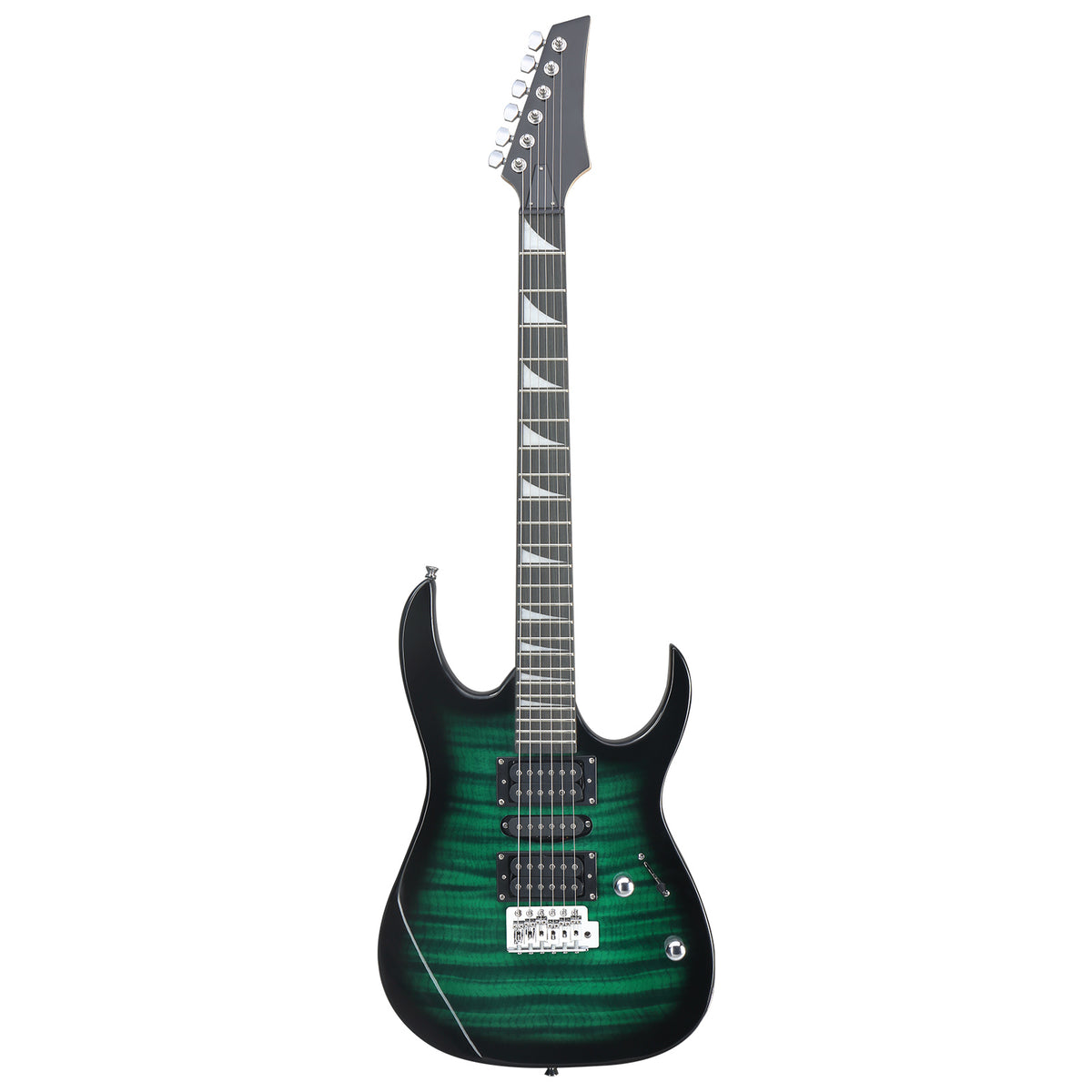 170 Model 39in Electric Guitar  HSH Pickups Black complete starter kit suit for Hard Rock Tiger-striped Green