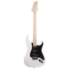 No logo ST Stylish Electric Guitar with Black Pickguard White