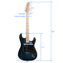 Ozici ST Stylish Electric Guitar with Black Pickguard Dark Blue