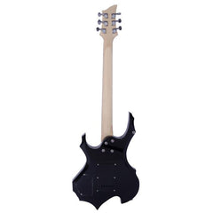 No logo Novice Flame Shaped Electric Guitar HSH Pickup   Bag   Strap   Paddle   Rocker   Cable   Wrench Tool Black