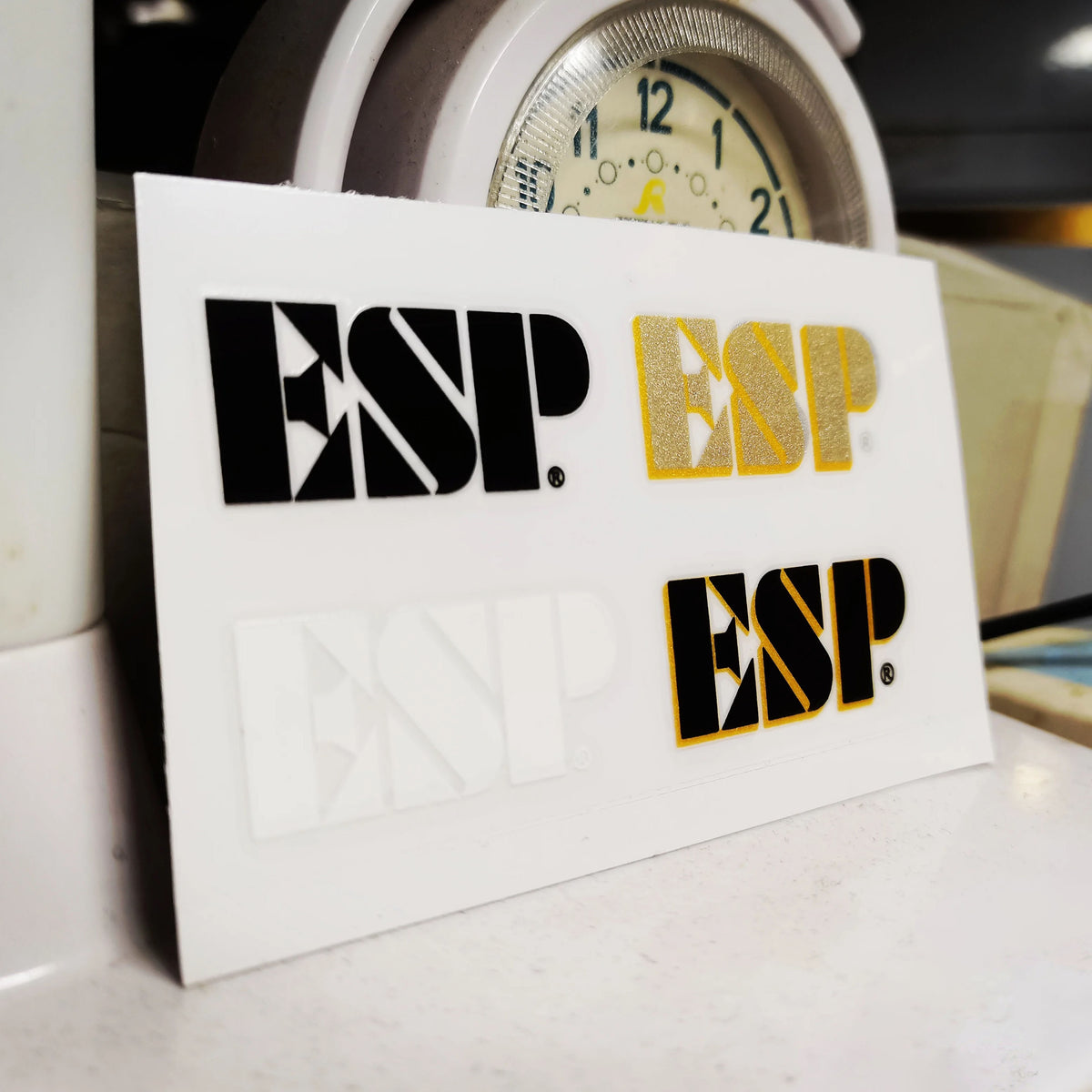 ESP Guitar Head Logo Water Transfer Tearable Film UV Stickers -1 Set