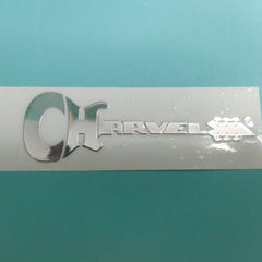 Guitar Head Silver Logo Metal Label UV Adhesive Tear off Film Leave Words - Charvel