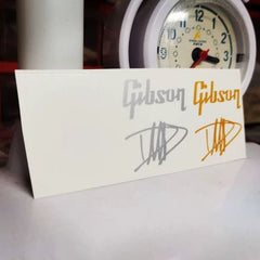 Gibson guitar head logo water transfer removable film UV sticker - white, gold, silver 3 colors