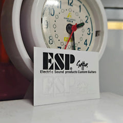 ESP Guitar Head Logo Water Transfer Tearable Film UV Stickers - Black and White Signature