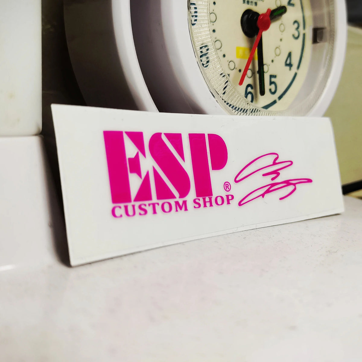 ESP Guitar Head Logo Water Transfer Tearable Film UV Stickers - Rose Red Signature