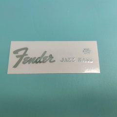 Guitar Head Silver Logo Metal Label UV Adhesive Tear off Film Leave Words - Fender Jazz Bass