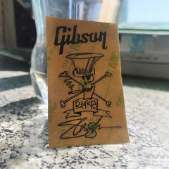 Gibson Guitar Head Logo Tearable Film UV Stickers - Silver Metal Logo