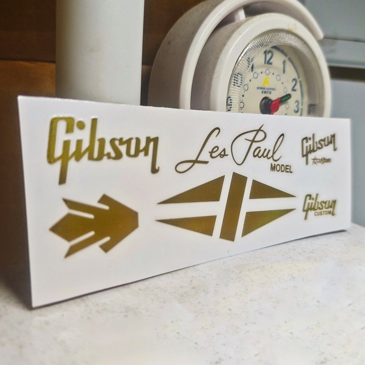 Gibson guitar head logo water transfer removable film UV sticker - hot stamping