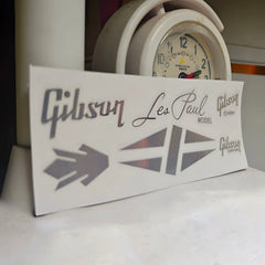 Gibson Guitar Head Logo Water Transfer Tearable Film UV Stickers - Hot Silver