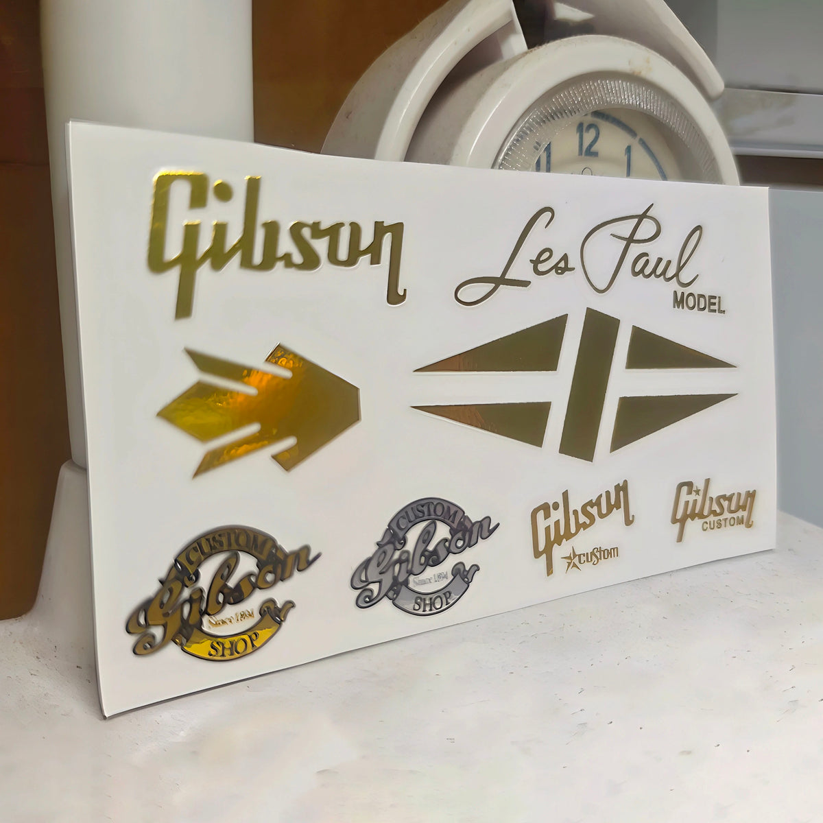 Gibson Guitar Head Logo Water Transfer Tearable Film UV Stickers - Shop