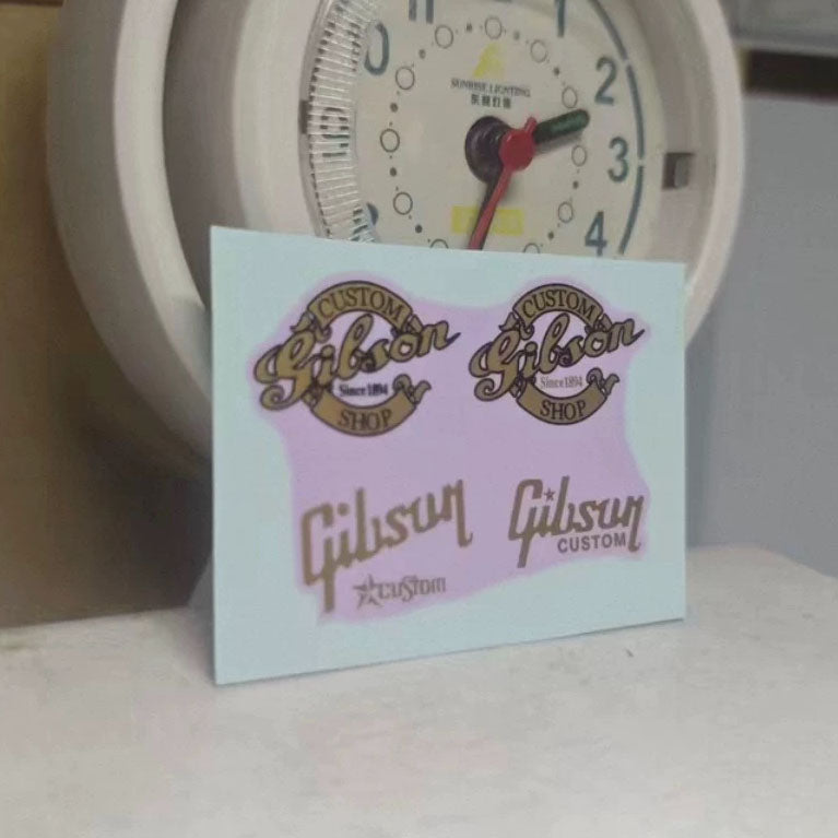 Gibson guitar head logo water transfer printing removable film UV sticker - back identification