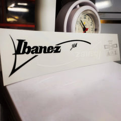 Ibanez Guitar Head Logo Tearable Film Pressure Sticker - Black and White JEM