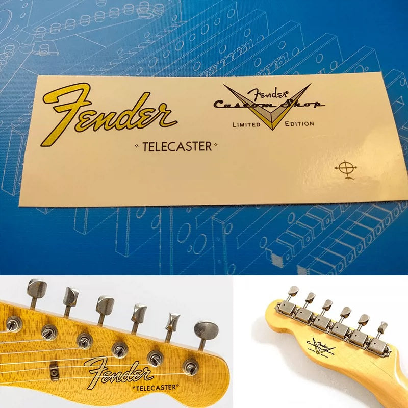 Fender custom electric guitar head logo water transfer removable film sticker - POSTMODERN-TELE