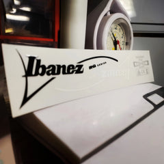 Ibanez Guitar Head Logo Tearable Film Pressure Sticker - Black and White RG