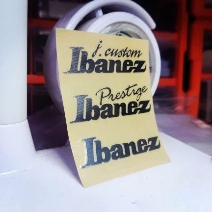 Ibanez guitar head logo complete set of silver metal logos