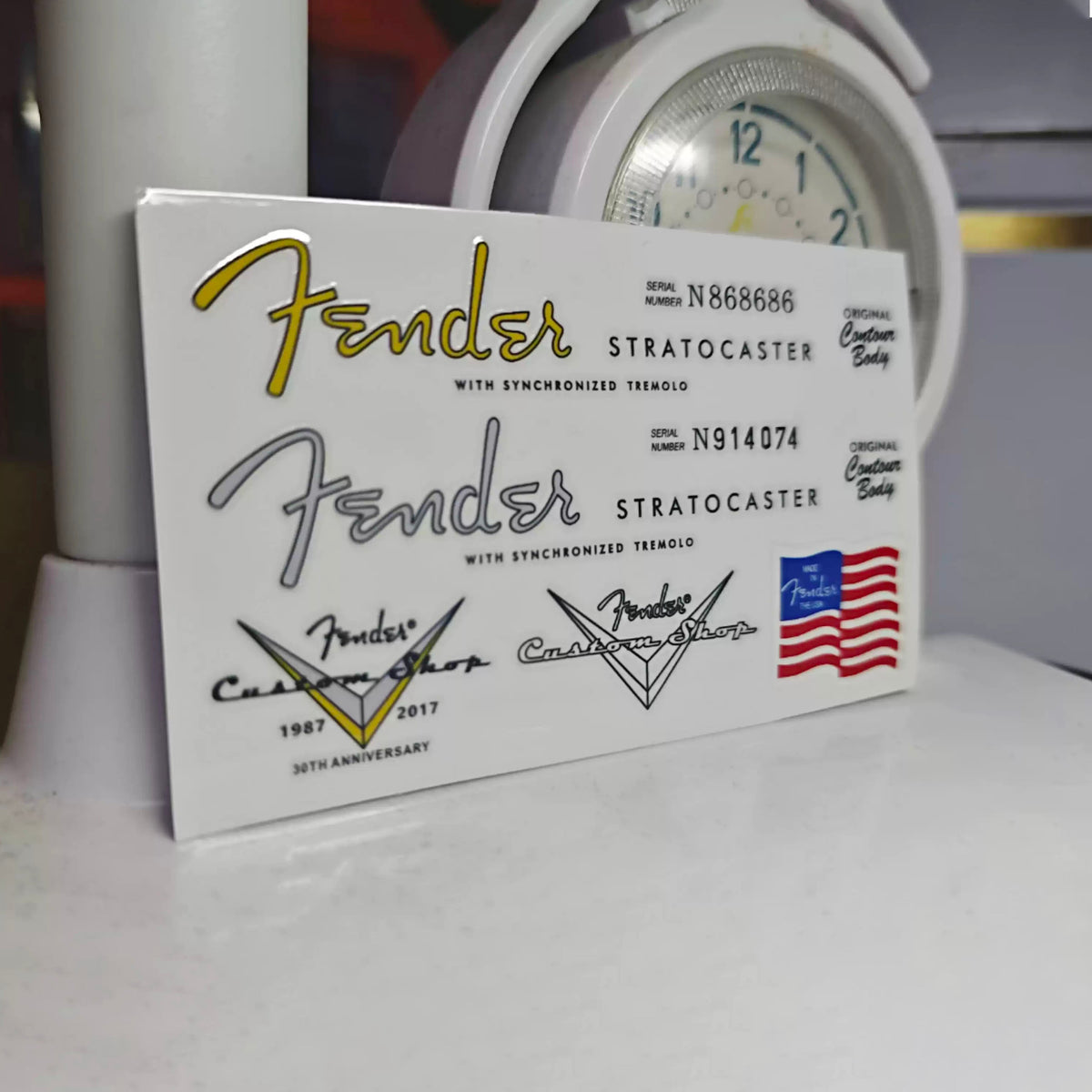 Fender Electric Guitar Head Logo Water Transfer Tearable Film UV Stickers -  ST54-60