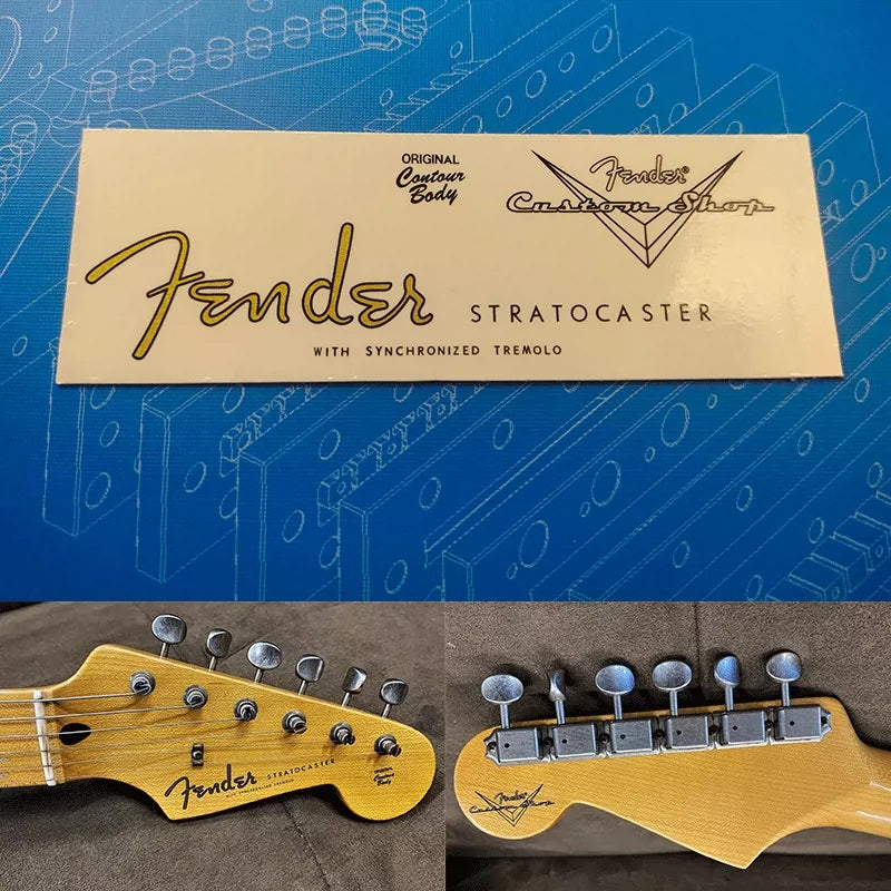 Fender custom electric guitar head logo water transfer removable film sticker - ST58