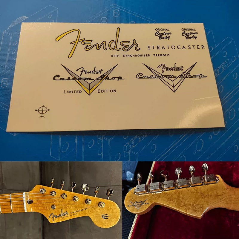Fender custom electric guitar head logo water transfer removable film sticker - ST59