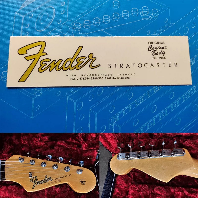 Fender custom electric guitar head logo water transfer removable film sticker - ST60