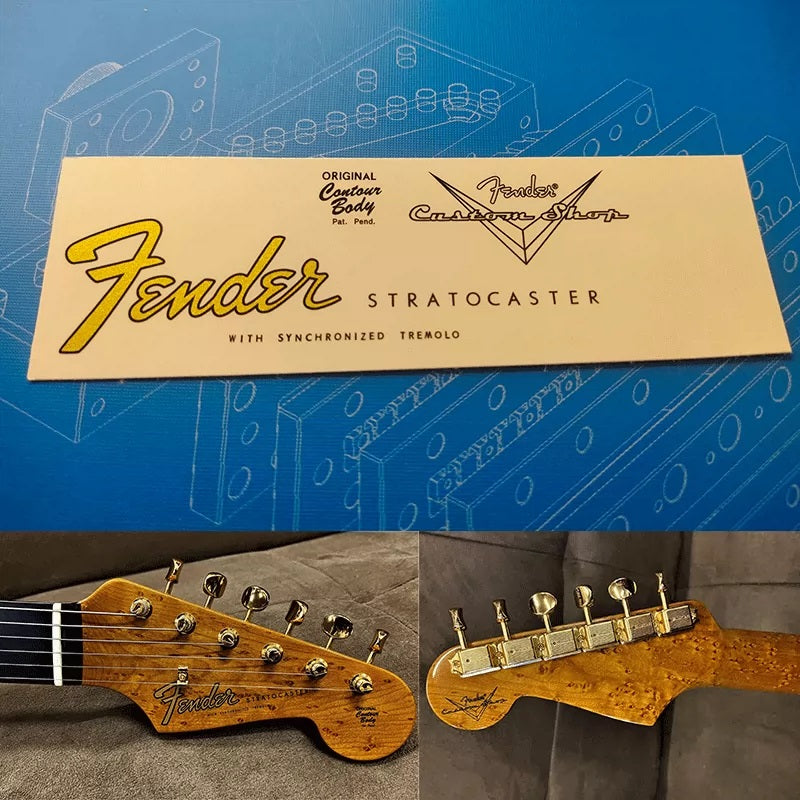 Fender custom electric guitar head logo water transfer removable film sticker - ST63