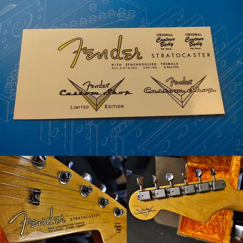 Fender custom electric guitar head logo water transfer removable film sticker - ST63