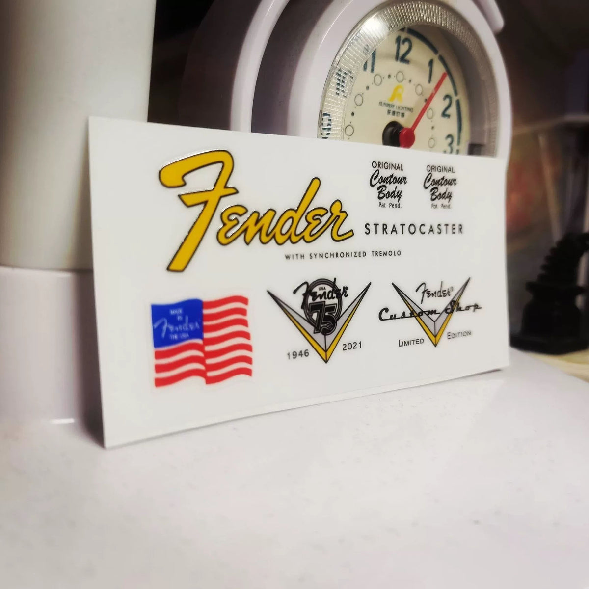 Fender Electric Guitar Head Logo Water Transfer Tearable Film UV Stickers - ST65 Commemorative Edition