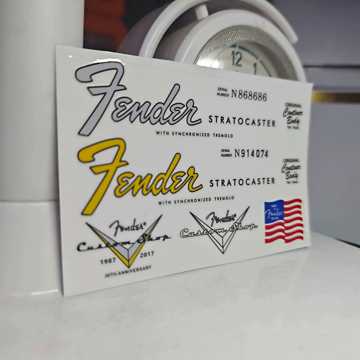 Fender Electric Guitar Head Logo Water Transfer Tearable Film UV Stickers - ST65
