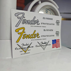 Fender Electric Guitar Head Logo Water Transfer Tearable Film UV Stickers - ST65