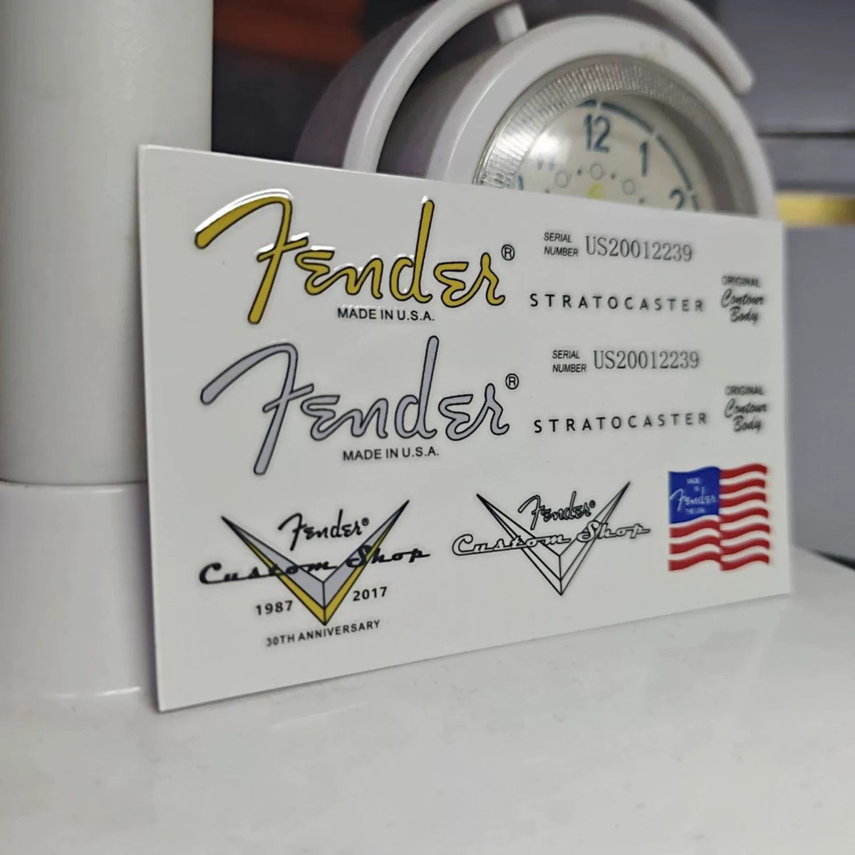 Fender Electric Guitar Head Logo Water Transfer Tearable Film UV Stickers - ST American Standard