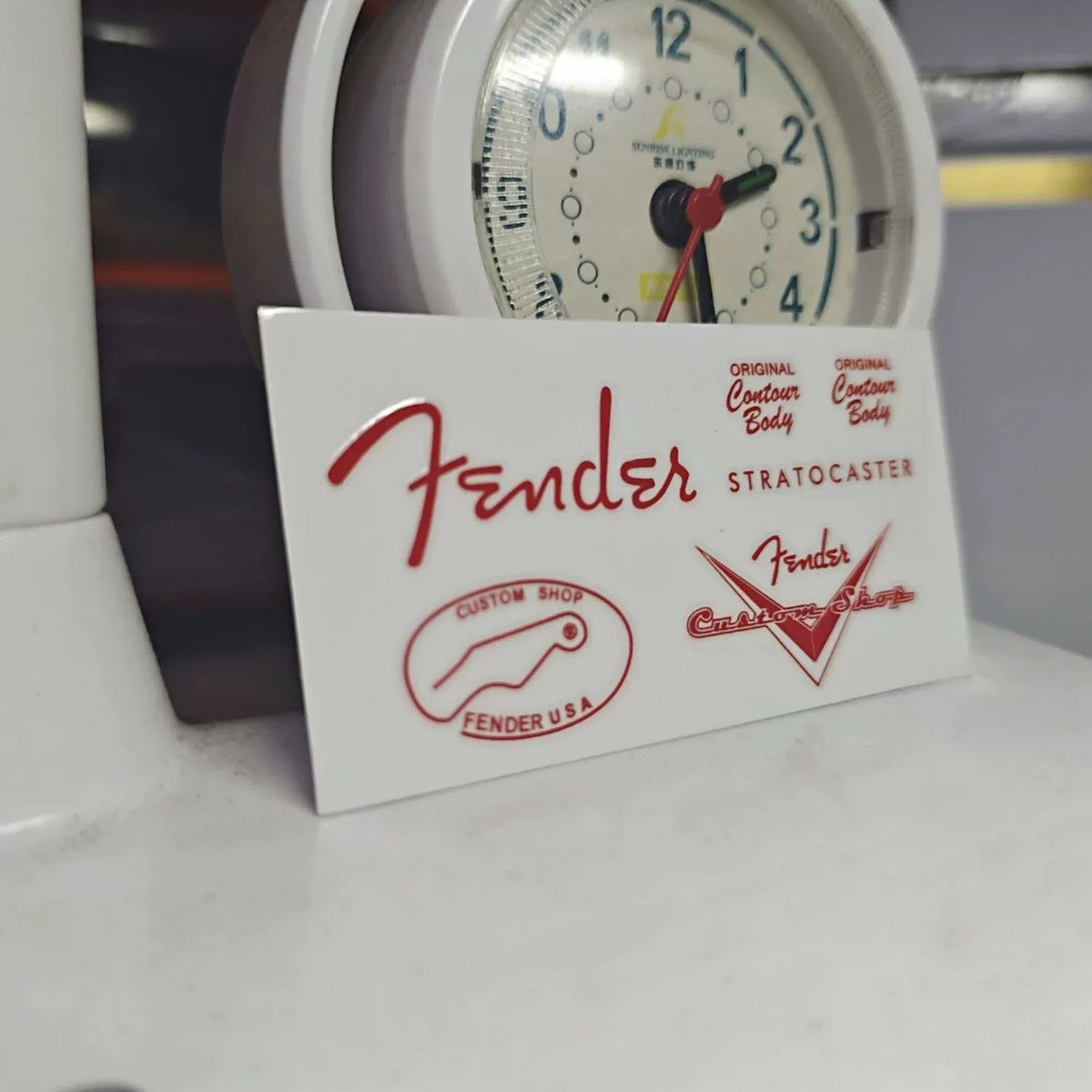 Fender electric guitar head logo water transfer printing removable film UV sticker - ST Red