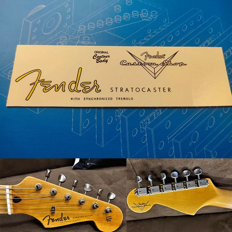 Fender custom electric guitar head logo water transfer removable film sticker - ST54/ST55