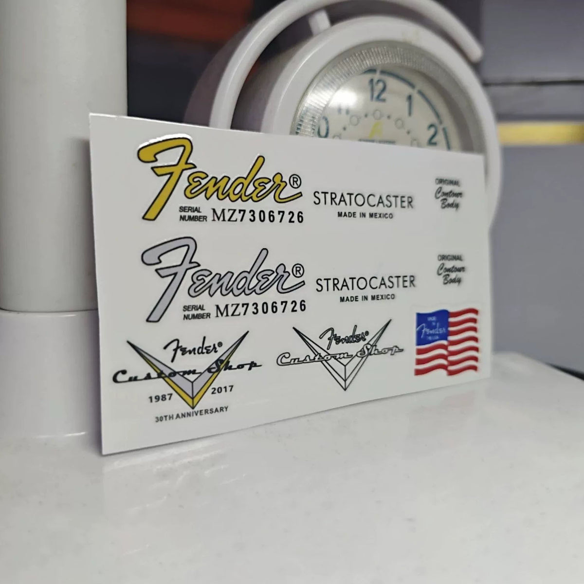 Fender Electric Guitar Head Logo Water Transfer Tearable Film UV Stickers - Mexico ST80S