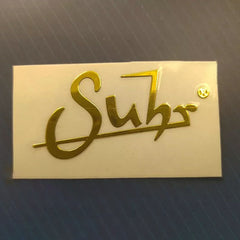 Guitar Head Golden Logo Metal Label UV Adhesive Tear off Film Leave Words - Suhr