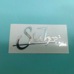 Guitar Head Silver Logo Metal Label UV Adhesive Tear off Film Leave Words - Suhr