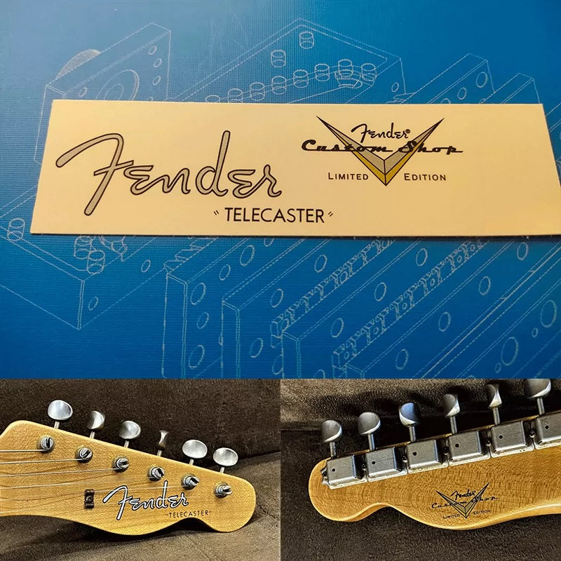 Fender custom electric guitar head logo water transfer removable film sticker - TL58