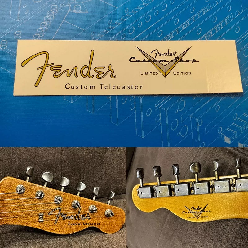 Fender custom electric guitar head logo water transfer removable film sticker - TL59