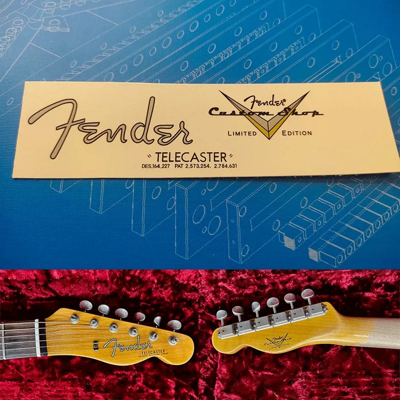 Fender custom electric guitar head logo water transfer removable film sticker - TL63/64