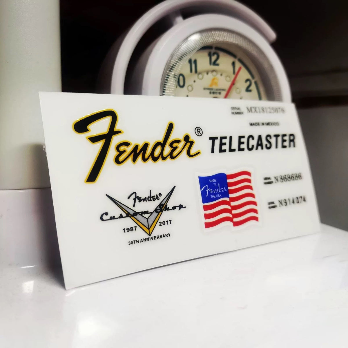 Fender Electric Guitar Head Logo Water Transfer Tearable Film UV Stickers - TL68S