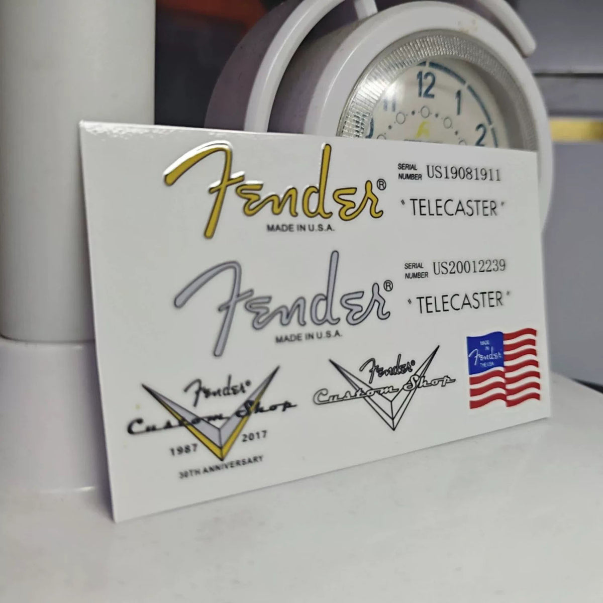 Fender Electric Guitar Head Logo Water Transfer Tearable Film UV Stickers - TL US Label